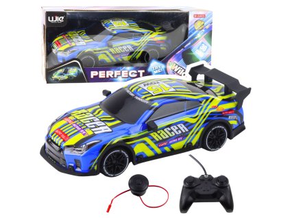 Závodní RC Auto Modro-Žluté s Pilotem pro Děti 8+