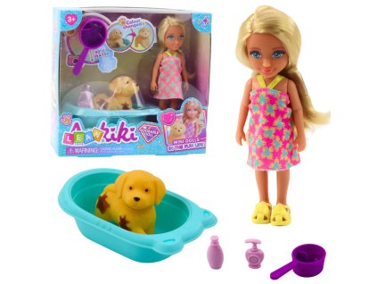 Interaktivní Set Panenka a Pejsek s Koupelovými Doplnky pro Kreativní Hru