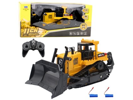 **RC Buldozer 1:16 - Žlutý Stavební Stroj se Zdaleka Ovládaným Systémem**