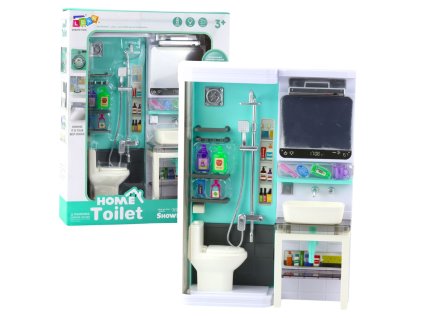 Dětská koupelna hračka: sprcha, umyvadlo, toaleta - světla, zvuky, příslušenství