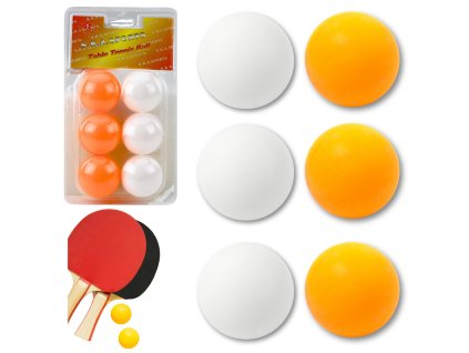 Sada 6 ks Pingpongových Míčků - Bílá/Oranžová Profesionální Kvalita