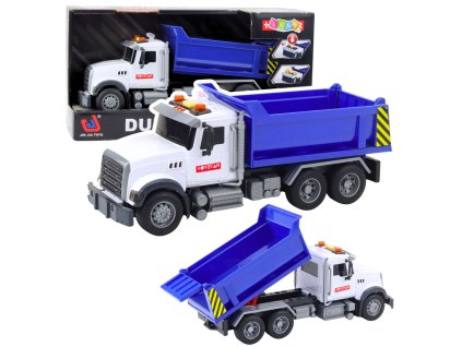 Nákladní Auto Sklápěčka s Efekty Světla a Zvuku, Modro-Bílé, Pro Děti 3+