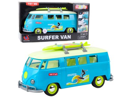 Surfovací Retro Van s Světelnými a Zvukovými Efekty - Tyrkysový