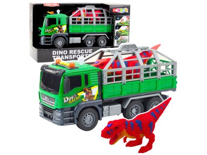 Zelený Transportér Dinozaurů s Figurkami 1:10 - Světla a Zvuky