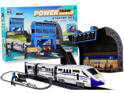 Bateriová vláčkodráha 244 cm + Nádraží a Vagon