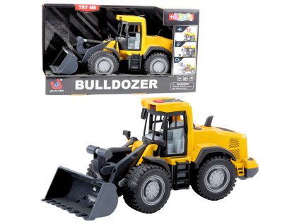 Dětský stavební buldozer s pohyblivou lžící a světelnými efekty - žlutý