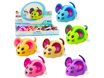 Natahovací myška s pohyblivým ocasem 8cm - Dětská hračka, mix barev