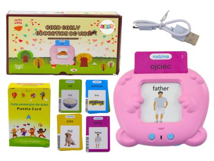 Interaktivní Učební Tablet pro Děti - 224 Slov, Růžový, Česko-Anglický Jazyční Set