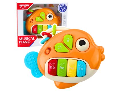 Interaktivní Dětské Pianinko Rybička s Kousátkem a Koraliky