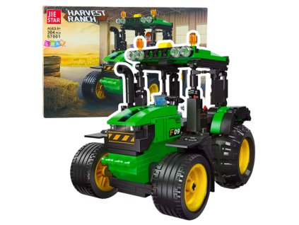 Stavebnice Traktor Farma 304dílků, zeleno-černý model, pro děti 6+