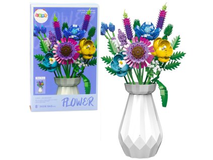 Kreativní Stavebnice Květinový Aranžmán s Bílou Vázou - 543 Dílů