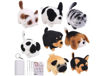 Kreativní Filcovací Set DIY: Koťátko hnědo-bílé pro Začátečníky i Pokročilé