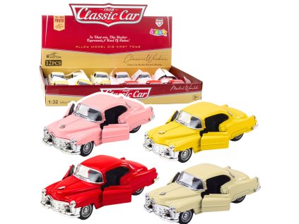 Kovový Model Retro Auta 50. let 1:32 s Otevíracími Dveřmi a Pohonem Pull-Back
