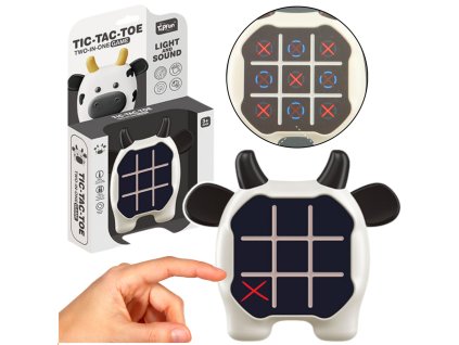 Elektronická Dětská Hra 3v1 Kroužek-Křížek-Paměť Kráva Design