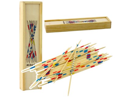 Klasická Dovednostní Hra Mikado z Dřeva – Set 41 Tyčinek