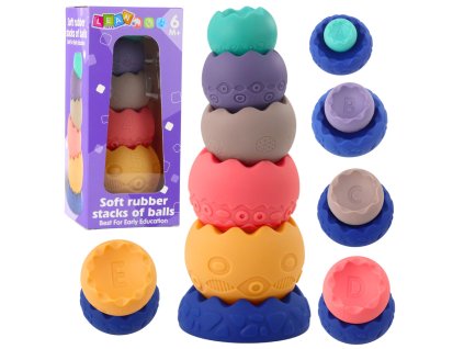 Edukativní Set Měkké Věžové Kuličky s Čísly – Multismyslová Hračka pro Děti 6m+