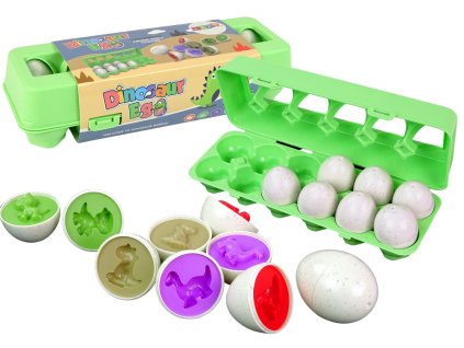 Dinosauří Edukativní Skládačka: Vajíčkový Sorter 12ks