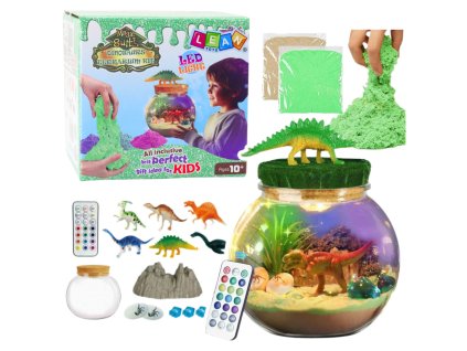 Kreativní Dinosauří Terrárium s LED Osvětlením a Dálkovým Ovladačem - DIY Set pro Děti