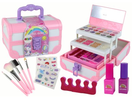 Luxusní Růžová Kosmetická Sada pro Děti - Makeup a Péče o Nehty