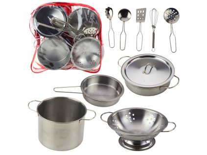 Dětská Sada Kovového Nádobí s Batůžkem - Učení Hrou pro Malé Kuchaře