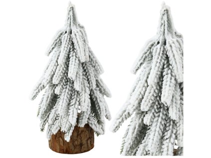 Dekorativní Umělý Stromek na Pníčku s Efektem Zasněžení 20 x 9 cm