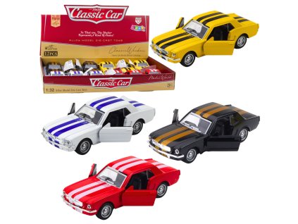 Kovové Retro Autíčko 1:32 s Otevíracími Dveřmi a Pull-Back Pohonem