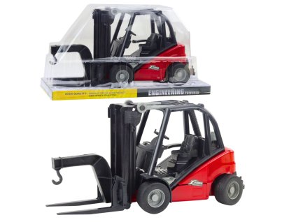 Červený Stavební Vysokozdvižný Vozík Pro Děti - Pohyblivé Vidlice, Kreativní Hračka