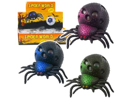 Senzorická antistresová chobotnice s barevnými gelovými kuličkami (černá)