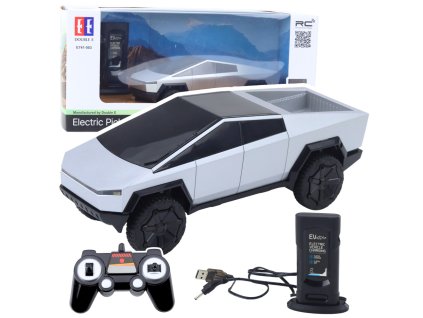 RC Pickup Truck - Stříbrný, LED Světla, 2,4 GHz Ovládání, Li-Ion Baterie, 6+ Let