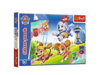 Třpytivé Puzzle Tlapková Patrola - 100 Dílků - Zlatý Brokát - Trefl 14835