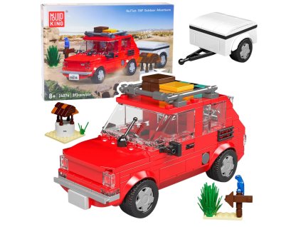 Stavebnice Fiat 126p Maluch s Přívěsem 1:24 - Technická Výzva 393 ks