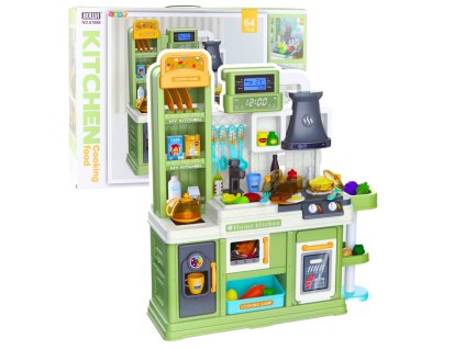Interaktivní Dětská Kuchyňka 64ks se Zvukovými a Světelnými Efekty, Změna Barvy Jídla
