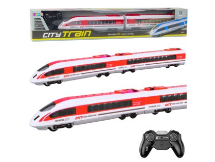Dálkově ovládaný červený model vlaku RC, LED osvětlení, 65 cm