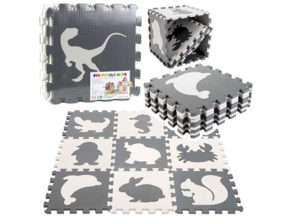 Dětská Edukativní Pěnová Puzzle Podložka s Dinosauřími Motivy 9 ks
