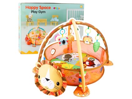 Dětská hrací podložka 3v1 Leónka: Hrací centrum a bazének s míčky