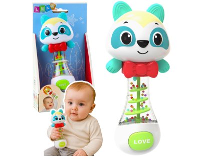 Dětská Chrastítko Medvídek s Barevnými Kuličkami