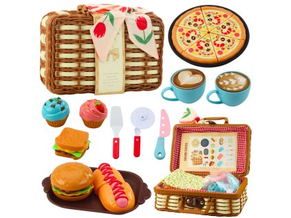 Dětská pikniková sada s pleteným košem – 33dílná zábava pro malé kuchaře