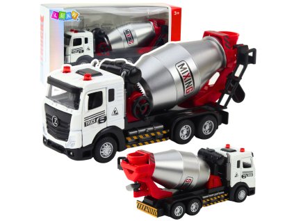 Dětská stavební míchačka s kovovou kabinou, světly a zvuky