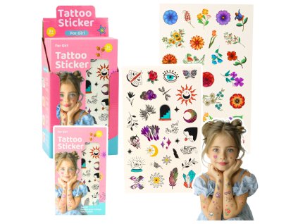 Dětské Smývatelné Tetování - Sada 60 Unikátních Květinových Vzorů
