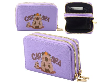 Dvoukomorová Peněženka Kapibara Fialová 12,5 x 8,5cm - Styl a Praktickost pro Každodenní Použití