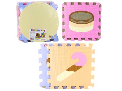 Edukační pěnová puzzle podložka EVA - zvířata pastelová, 16 ks
