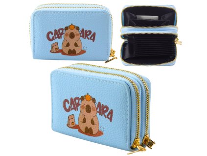 Elegantní Modrá Peněženka Kapibara Dvoupřihrádková 12,5x8,5x4,5cm