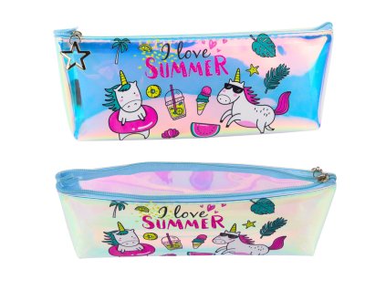 Holografický Dívčí Penzl Jednorožec Letní Design 20x8 cm