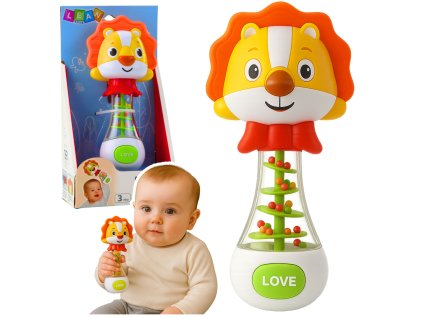 Hračka Pro Miminka Lev s Barevnými Kuličkami - Bezpečná a Podněcující Grzechotka