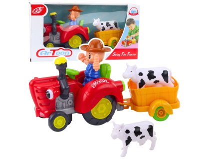 Interaktivní Farmářský Traktor s Přívěsem a Světelnými Efekty