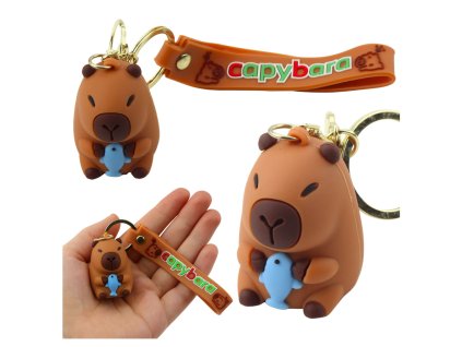 Kapibara & Delfín Silikonový Brelok s Karabinou - Stylový Unisex Doplněk