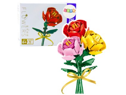 Konstrukční Stavebnice Červená Růže s Mašlí 92 ks