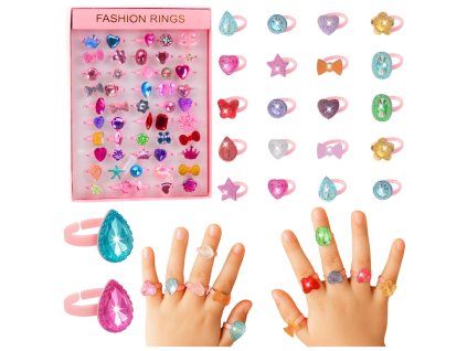 Kouzelná Sada Dětských Prstýnků – 50 Pestrých Designů pro Hravou Zábavu
