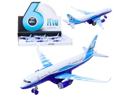 Kovové letadlo 23cm s pull-back pohonem, LED světly a zvukovými efekty