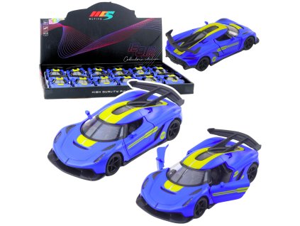 Kovový Sportovní Model Auta 1:32 s Otevíracími Dveřmi - Modrý
